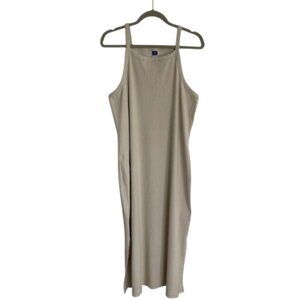Cream Old Navy Fitted Rib-Knit Midi Cami Dress